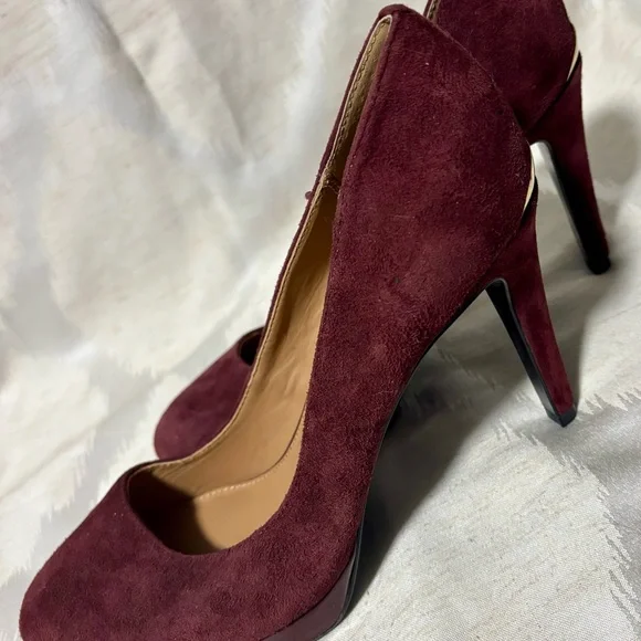 Calvin Klein Shoes Paulette wine Suede Pumps heels 7.5 - Picture 7 of 13